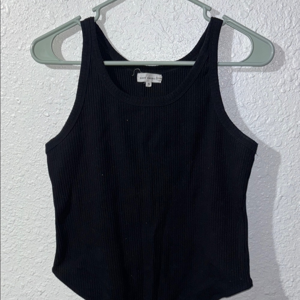 Black Ribbed Tank Top